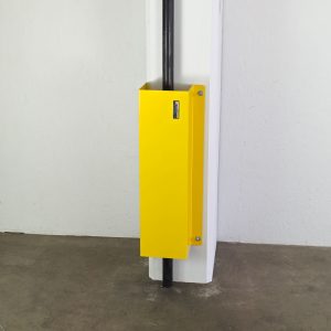 10Ga SHEET METAL OUTSIDE CORNER MOUNTED PIPE PROTECTOR  (8" Wide x 6" Deep)