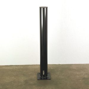 BOLLARD - SURFACE MOUNT 10 Gauge 4.5"Dia x 42" Tall BLACK