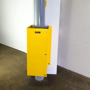 10Ga SHEET METAL OUTSIDE CORNER MOUNTED PIPE PROTECTOR  (12" Wide x 12" Deep)